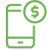 Icon representing a mobile phone with Online Banking access