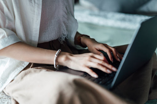 A person using a laptop